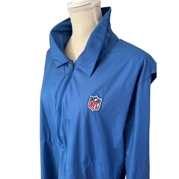 Nike NFL‎ On Field Apparel 1/4 Zip Blue Pullover Wind Breaker Vented Size XL - Picture 2 of 8